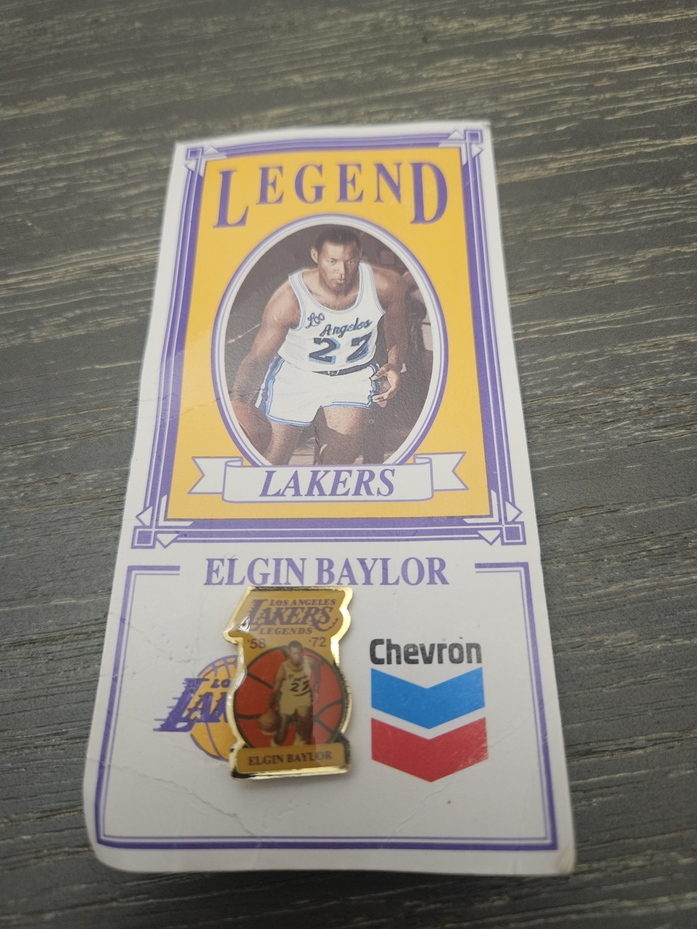 Elgin Baylor #22 Los Angeles Lakers Legends Chevron Promo Souvenir Pin